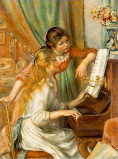 A quel peintre doit-on ce célèbre tableau intitulé "Jeunes Filles au piano" ?