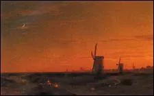 Qui a peint 'Moulins  vent en bord de mer' ?