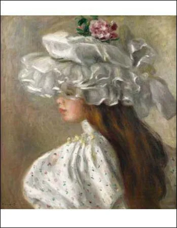 Femme au chapeau blanc :