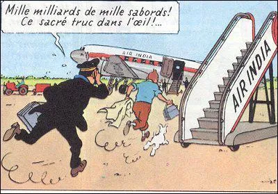 Tintin au Tibet : O Tintin et ses compagnons font-ils escale avant de prendre leur avion pour Kathmandou ?