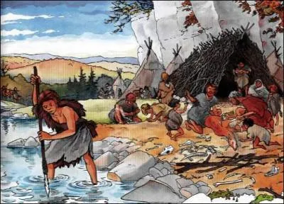 _______________, les hommes s'habillaient avec des peaux de b�tes.