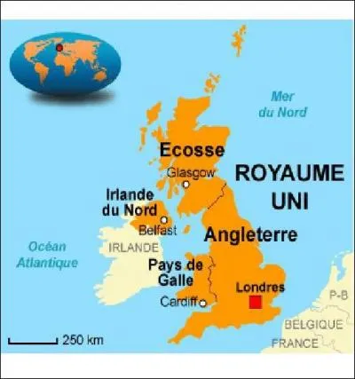 De quand date le Royaume-Uni sous la forme que nous connaissons (voir carte) ?