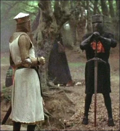 Comment est le cheval de Sir Lancelot dans 'Sacr Graal' ?