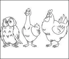 La poule et le canard se prom�nent un jour d'hiver, la poule lui dit : rentrons... .