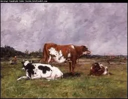 Peintre de marines, mais également peintre pastoral; il a peint ' Vaches à l'herbage ' .