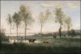 Membre fondateur de l'école de Barbizon, il est l'auteur de cette toile 'Pâturage dans les marais' .