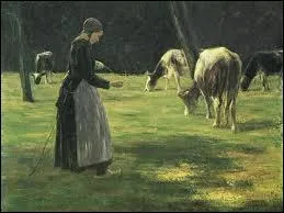 Peintre et graveur allemand; il a peint ' La gardienne de vaches' .