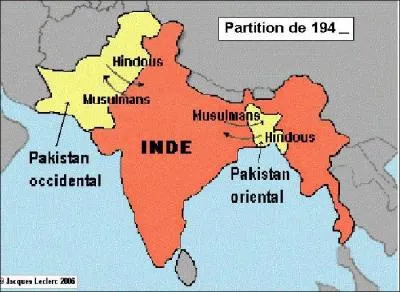 Aprs la 2nde Guerre mondiale, Mohammed Jinnah souhaite la sparation de l'Inde et du Pakistant pour fonder un Pakistan musulman. Quelle est la position de Gandhi face  ce projet de partition ?