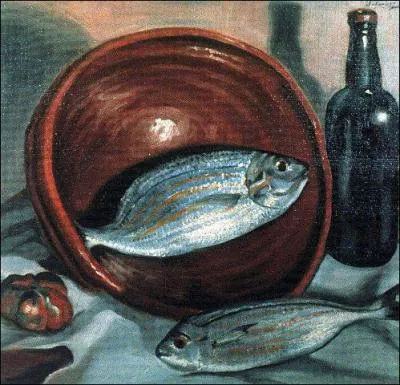 Qui a peint Nature morte aux poissons et au bol rouge ?