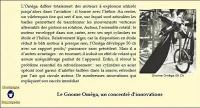 Quelle tait la puissance du moteur de marque Gnme de cet hydro aroplane ?