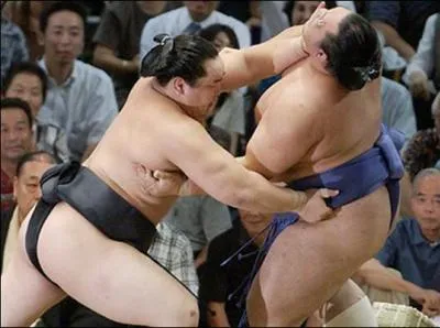 Parmi ces coups, un seul est permis au sumo : lequel ?