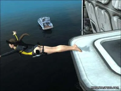 De quel bateau Lara plonge-t-elle ?