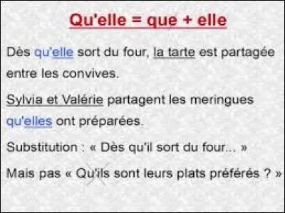 Quelle est la seule phrase complétée par ''qu'elles'' ?