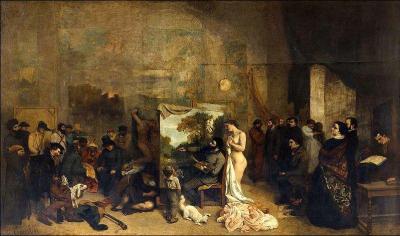 Qui a peint 'L'atelier du peintre' en 1855 ?