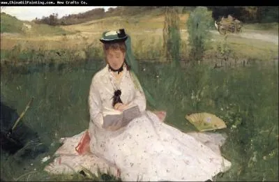 Tableau possdant 2 titres 'L'ombrelle verte' ou 'Madame Pontillon assise dans l'herbe', ce tableau a t peint en 1873 par :