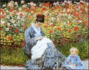 Quel peintre a reprsent sa femme avec leur fils dans le jardin d'Argenteuil ?