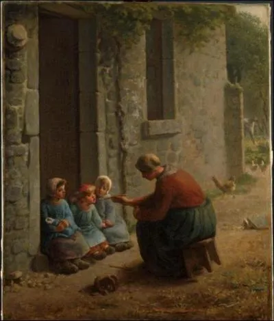 Qui a peint 'Paysanne donnant  manger  ses enfants' ?