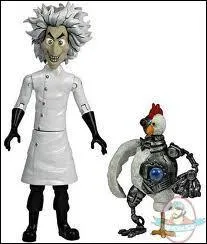 Pendant le gnrique, o le scientifique trouve-t-il le poulet ?