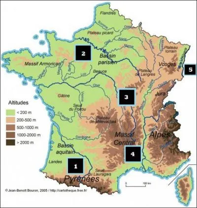 Quel fleuve indique le numéro 1 ?