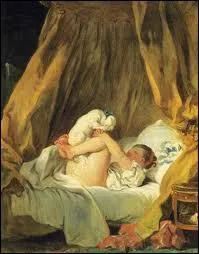 Qui a peint Jeune fille avec le chien dansant dans le lit ?