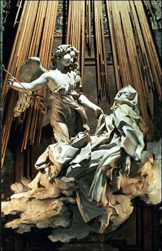 En observant cette sculpture baroque de Le Bernin situe dans une glise romaine, retrouvez son titre.