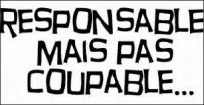 Sur l'affaire sans coupable de la question 11, une ministre sortira une phrase qui laisse rêveur : ''Je suis responsable mais pas coupable ! ''