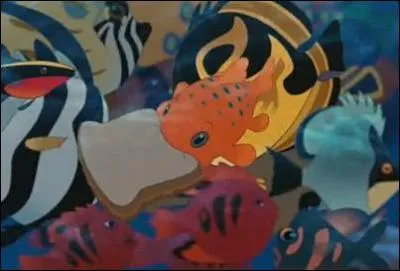 Dans quel dessin anim, une petite fille arrive-t-elle en retard car c'est le 'Jour du Sandwich' o elle doit nourrir les poissons avec un sandwich au beurre de cacahutes ! ?