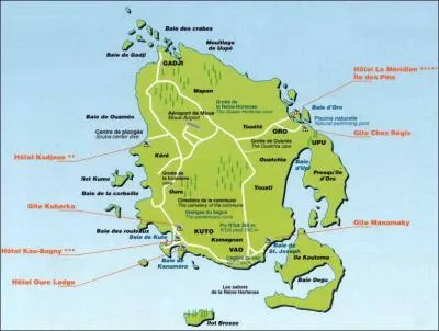 O se trouve l'le des Pins ?