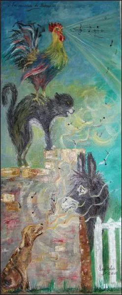 Dans le conte 'Les musiciens de Brême' des frères Grimm, les quatre animaux musiciens sont : un âne, un coq, un chien et ...