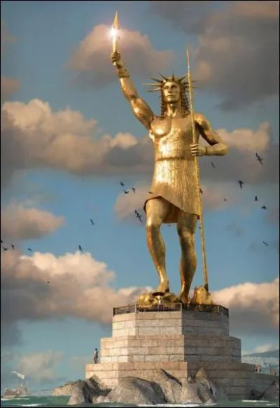 On peut voir ce colosse  Rhodes .