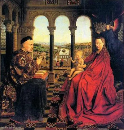 Quel flamand inventeur de la peinture  l'huile a peint 'La Vierge au chancelier Rollin' en 1435 ?