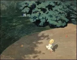 Qui a peint 'Coin de parc avec enfant jouant au ballon' ?