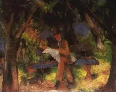 Qui a peint 'Homme lisant dans un parc' ?