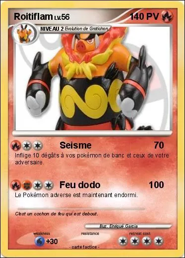 Quelle est l'attaque la plus puissante chez Roitiflam ?