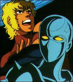 Quel est le nom du robot fminin qui l'accompagne ?