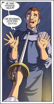 Comment est le vitrail de la boutique du pre de Maud ?