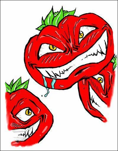 Pour rester dans le domaine du cinma, quel est le titre du film de John de Bello, parodie de science-fiction, dans lequel l'humanit subit l'attaque de tomates carnivores ?