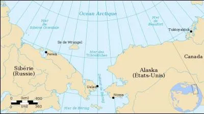 Le dtroit de Bring spare l'Amrique du Nord de l'Asie. Combien de km environ y a-t-il entre l'Alaska et la Sibrie Orientale ?