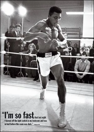 Mohamed Ali, a t le plus jeune champion de boxe poids lourd (1964). Il est connu pour sa rapidit et ses vers. Quelle tait sa devise ?