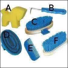 Associez sa dfinition  l'ustensile de pansage reprsent : D.