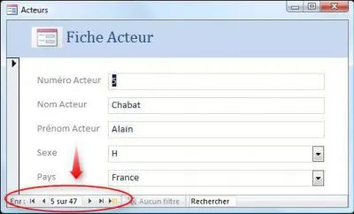 La partie infrieure du formulaire s'appelle :