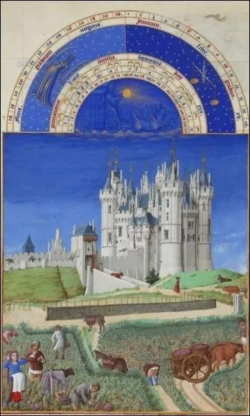 Quel chteau du Val de Loire est reprsent ici dans les 'Trs riches heures du Duc de Berry' ?