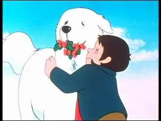 Un jour, un norme chien arrive dans la rgion. Alors que les villageois le prennent pour un 'dmon blanc', le hros l'adopte. De quelle race est cette magnifique chienne ?