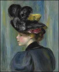 Qui a peint Jeune femme au chapeau noir ?