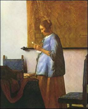 Qui a peint 'La femme en bleu lisant une lettre' ?