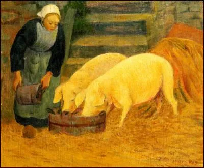 Qui a peint Jeune fille nourrissant ses cochons ?