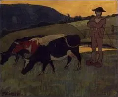 Qui a peint Paysan avec trois vaches ?