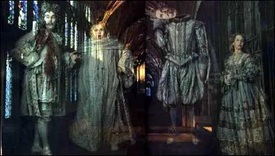 Quel est le fantme prsent dans la classe vide, o le professeur McGonagall fait entrer Harry et Olivier Dubois ?