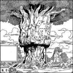 Quel est l'arbre se trouvant au centre de l'le ?