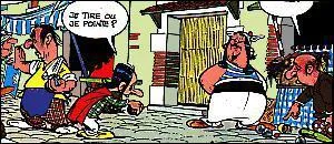 Dans le tour de Gaule, sur le port de Massilia,  quoi joue ces hommes ?